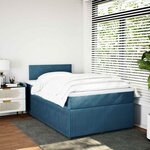 vidaXL Sommier à lattes de lit et matelas bleu 120x200 cm velours