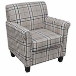 vidaXL Fauteuil avec coussin Crème Tissu
