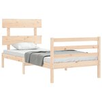 vidaXL Cadre de lit sans matelas 90x200 cm bois massif