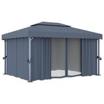vidaXL Tonnelle avec rideau 4x3 m Anthracite Aluminium