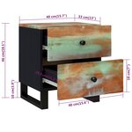 vidaXL Table de chevet 40x33x46 cm Bois massif de récupération