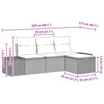 vidaXL Ensemble de Canapé de Jardin 4 Pièces avec Coussins Noir Poly Rattan