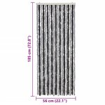 vidaXL Rideau anti-mouches gris et noir 56x185 cm chenille