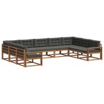 vidaXL Ensemble de canapés d'extérieur 9 pc Naturel et Anthracite