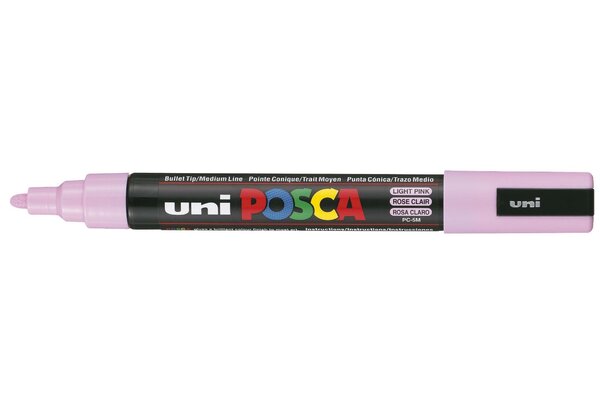 Marqueur pointe conique moyenne posca pc5m 1 8 - 2 5mm rose clair x 12 posca