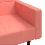 vidaXL Canapé-lit à 2 places avec deux oreillers Rose Velours