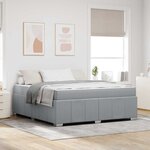 vidaXL Cadre de lit avec matelas Gris clair 180 x 200 cm tissu