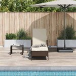 vidaXL Fauteuil relax avec coussin  marron  en poly rotin