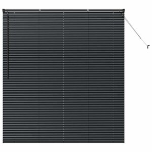 vidaXL Store de Fenêtre avec des rideaux Noir Aluminium