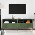 vidaXL Meubles TV 2 Pièces vert olive 68x39x50 5 cm acier