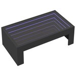vidaXL Table basse avec LED infini noir 90x50x30 cm