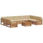 vidaXL Ensemble de canapés d'extérieur 10 Pièces Naturel et Beige