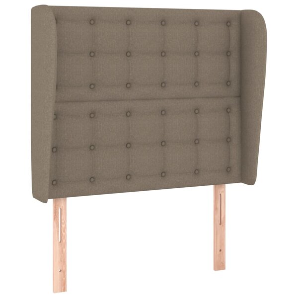 vidaXL Tête de lit avec oreilles Taupe 93x23x118/128 cm Tissu