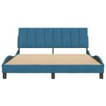 vidaXL Cadre de lit avec tête de lit bleu 160x200 cm velours