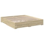 vidaXL Cadre de lit avec tiroirs sans matelas chêne sonoma 200x200 cm