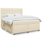 vidaXL Sommier à lattes de lit avec matelas Crème 180x200 cm Tissu
