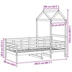 vidaXL Lit de jour avec toit sans matelas 90x200 cm bois massif