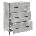 vidaXL Armoire à tiroirs Gris béton 66 x 34 5 x 89 5 cm