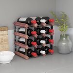 vidaXL Casier à bouteilles pour 12 bouteilles Marron Bois pin solide