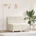 vidaXL Unité de Sofa Modulaire Sans Accoudoirs 2 Pièces Crème
