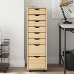 vidaXL Cabinet Roulant avec Tiroirs avec roue MOSS Vernis transparent