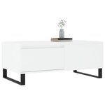 vidaXL Table basse Blanc 90x50x36 5 cm Bois d'ingénierie