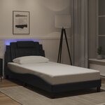 vidaXL Cadre de lit avec LED sans matelas noir 100x200 cm