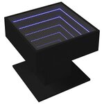 vidaXL Table basse avec LED noir 50x50x45 cm bois d'ingénierie