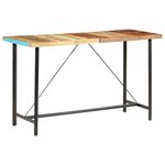 vidaXL Ensemble de bar 7 Pièces Bois de récupération et cuir véritable