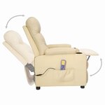 vidaXL Fauteuil de massage Crème Tissu