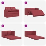 vidaXL Canapé-lit 2 en 1 rouge bordeaux 112x174x55 cm similicuir