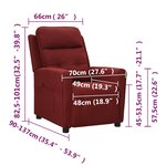 vidaXL Fauteuil inclinable Rouge bordeaux Tissu