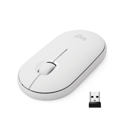 Logitech souris filaire m350 pebble blanc