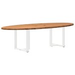 vidaXL Table à manger marron clair bois de chêne massif ovale