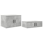 vidaXL Cadre de lit avec rangement Gris béton 80 cm Bois d'ingénierie