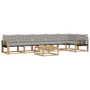 vidaXL Ensemble de canapés d'extérieur 7 pc Blanc et gris clair