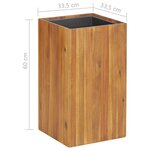 vidaXL Lit surélevé de jardin 33 5x33 5x60 cm Bois massif d'acacia