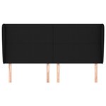 vidaXL Tête de lit avec oreilles Noir 203x23x118/128 cm Tissu