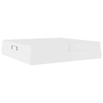 vidaXL Lit avec rangement et matelas avec stockage 2 pc Blanc Cuir