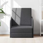 vidaXL Fauteuil convertible gris foncé tissu