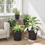 vidaXL Pots de plantes 24 Pièces Noir Ø 34 x 28 cm Plastique