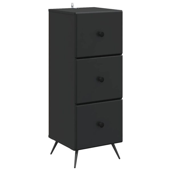 vidaXL Armoire à tiroirs Noir 33 x 34 5 x 90 cm Bois d'ingénierie
