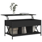 vidaXL Table basse noir 100x50x50 cm bois d'ingénierie et métal