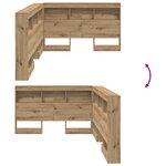 vidaXL Tête de lit de rangement avec étagère chêne artisanal 120 cm