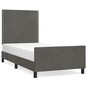 vidaXL Cadre de lit sans matelas gris foncé 100x200 cm velours