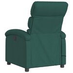 vidaXL Fauteuil inclinable de massage vert foncé tissu