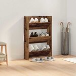 vidaXL Cabinet à chaussures avec étagère Bois ancien 60 x 18 x 90 cm
