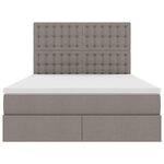 vidaXL Lit avec rangement et LED Taupe 140 x 190 cm Polyester