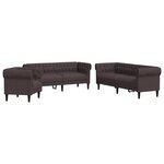 vidaXL Ensemble de canapés 3 Pièces marron foncé tissu