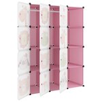 vidaXL Armoire de rangement pour enfants avec 12 cubes Rose PP